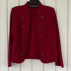 Tommy Hilfiger Maroon Double-Breasted Blazer